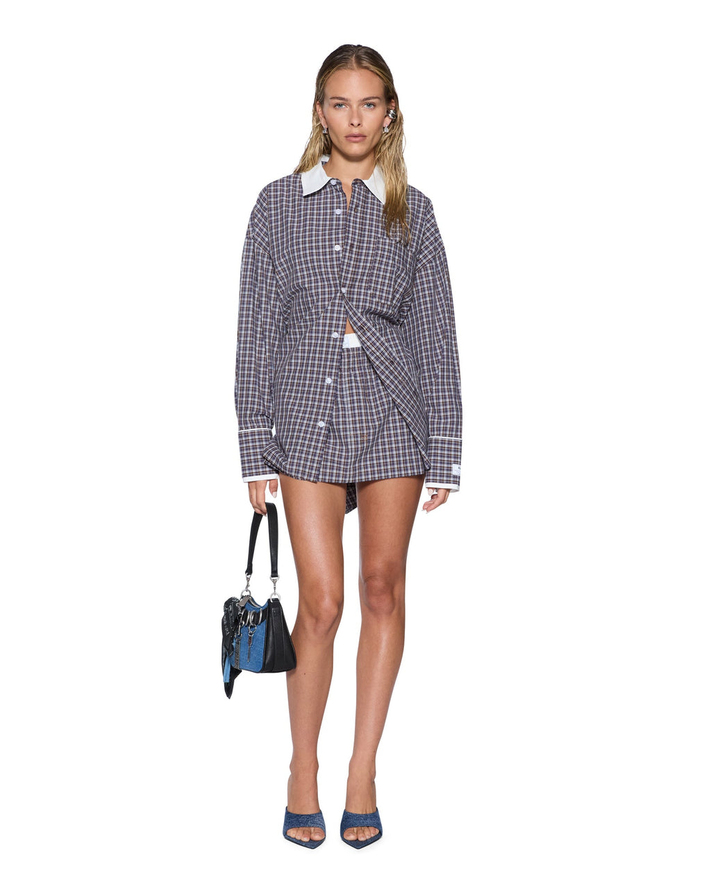 WOMENS ASTRA LS SHIRT WHITE PLAID SHIRTS