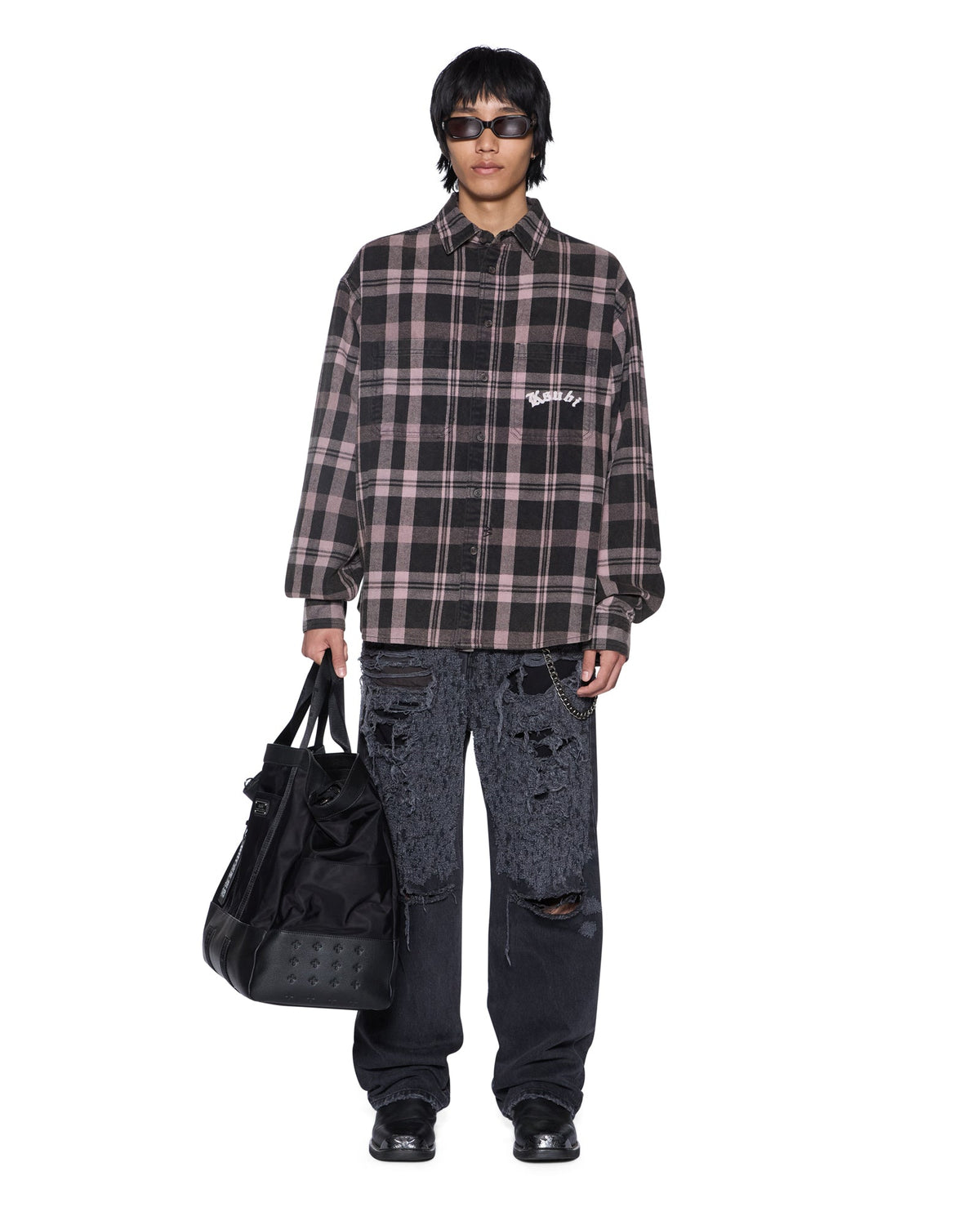 MENS VULTURE FLANNEL LS SHIRT PLUM SHIRTS