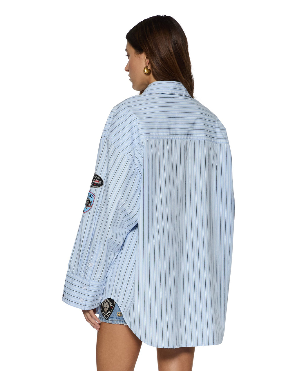 WOMENS ASTRA LS SHIRT BLUE STRIPE BADGE SHIRTS