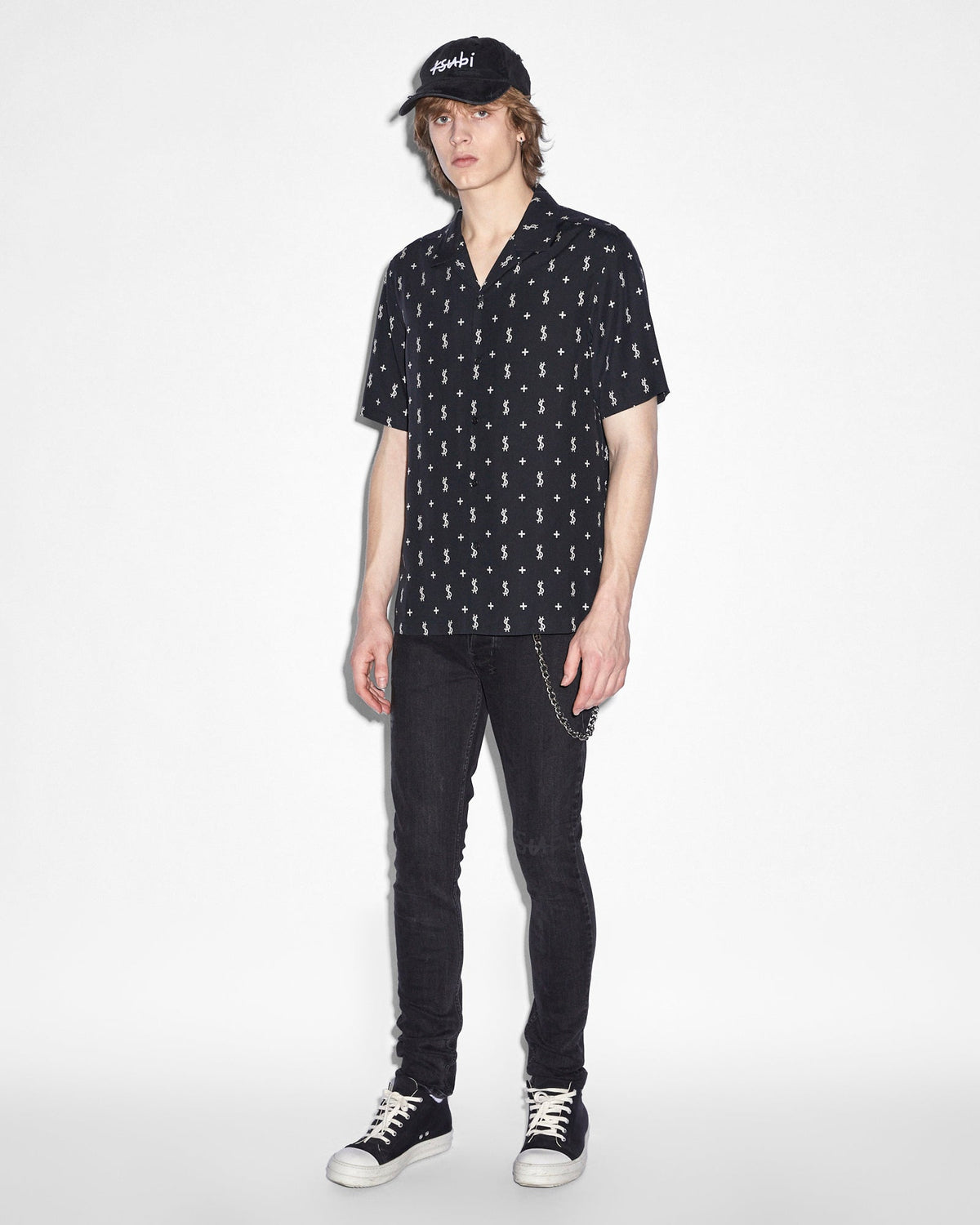 Mens Allstar Resort Ss Shirt Black Regular Shirts - Black