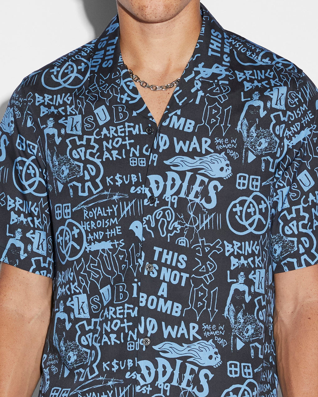 MENS BADDIES RESORT SS SHIRT BLUE SHIRTS