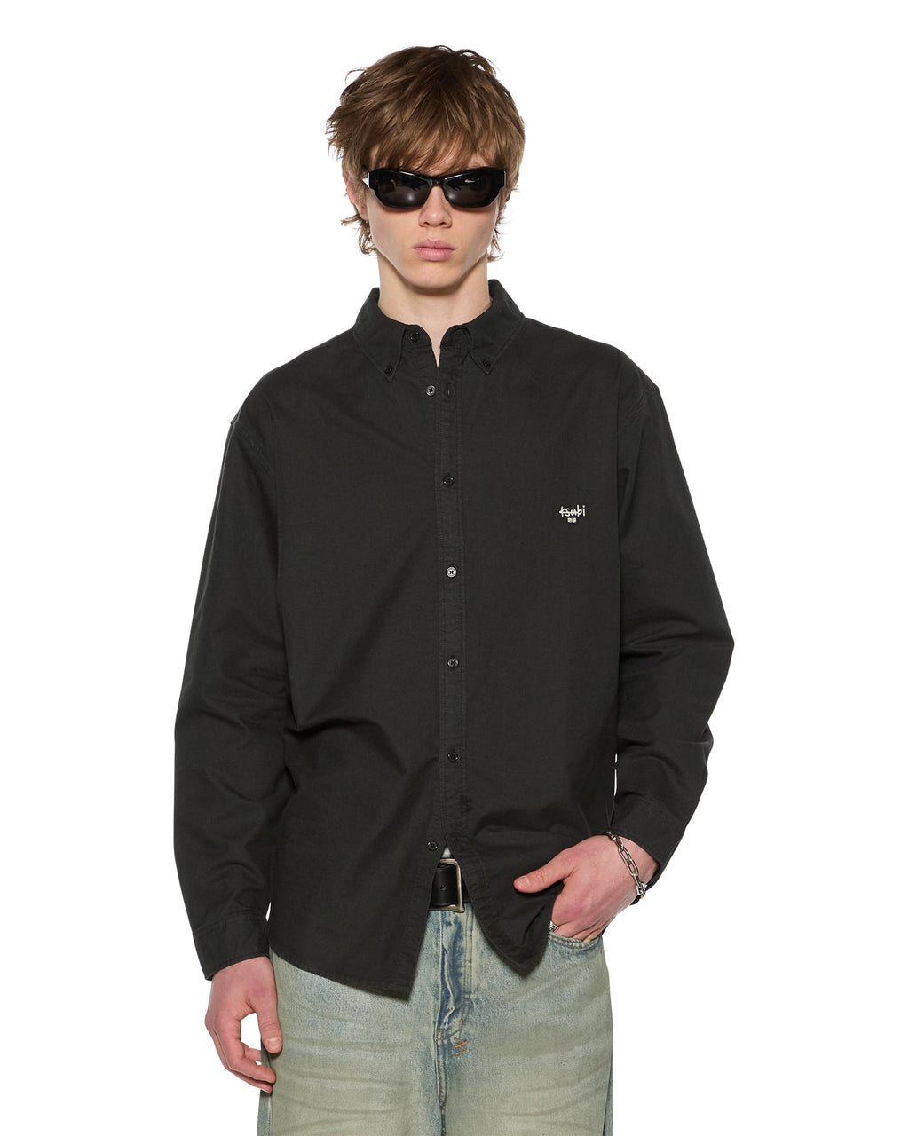 MENS KSIGNATURE BUTTON DOWN LS SHIRT BLACK SHIRTS