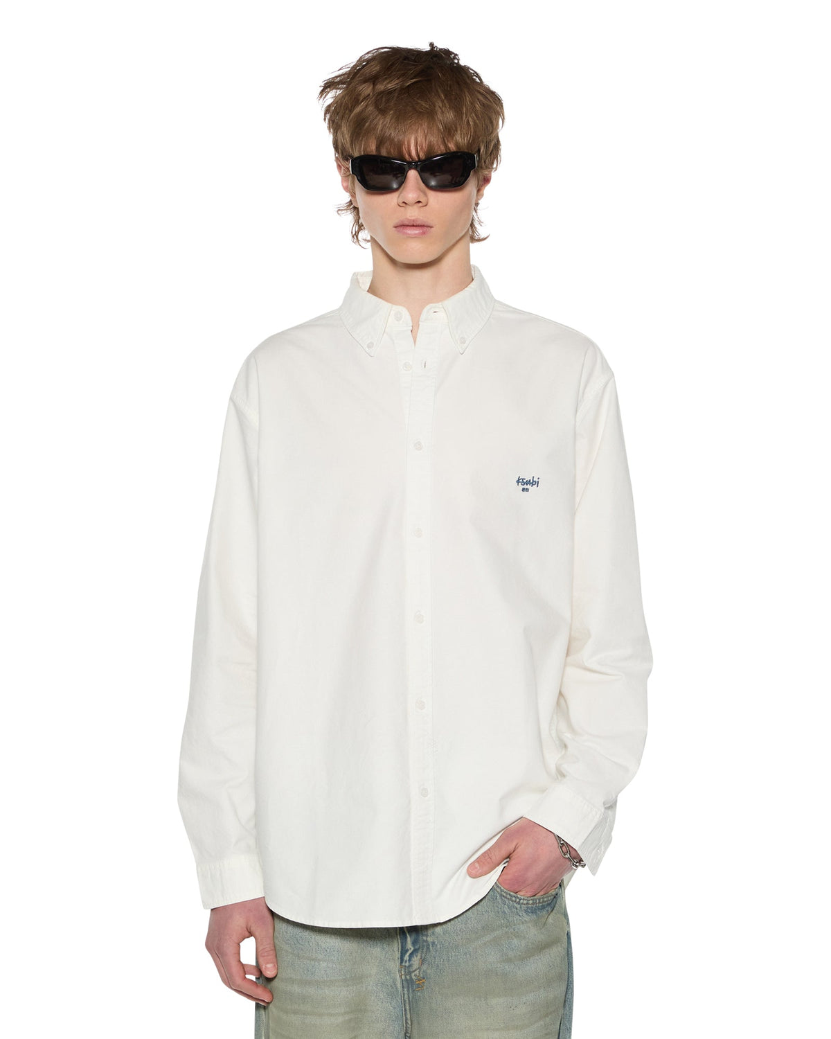 MENS KSIGNATURE BUTTON DOWN LS SHIRT WHITE SHIRTS