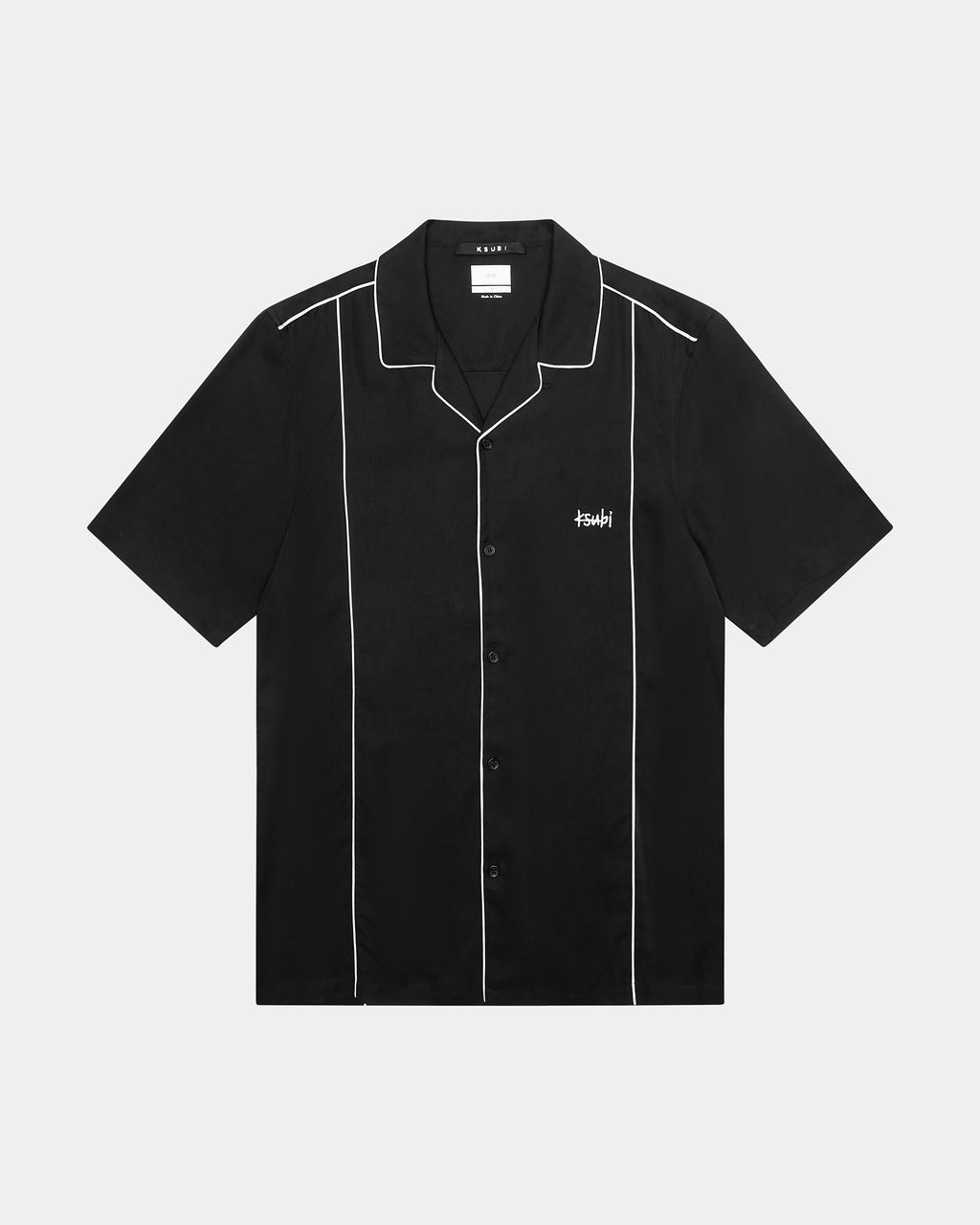 Mens Ksubi Downtown Resort Ss Shirt Black Regular Shirts - Black
