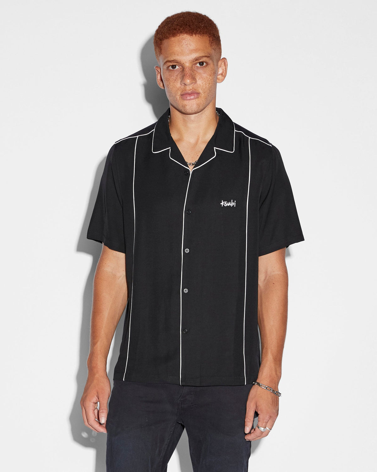 Mens Ksubi Downtown Resort Ss Shirt Black Regular Shirts - Black