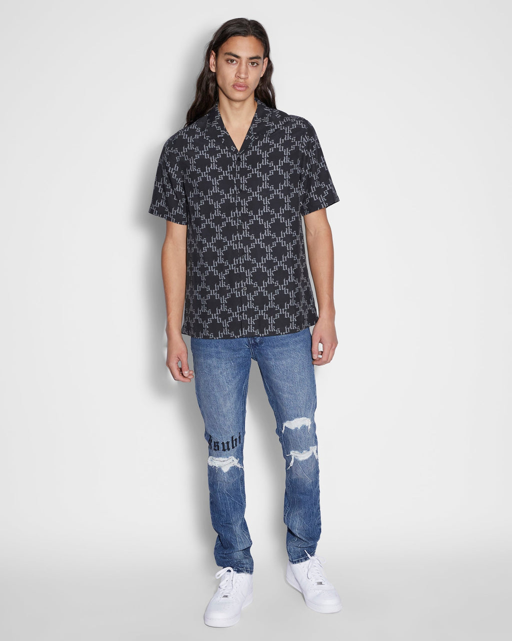 Mens Kult Resort Ss Shirt Black Regular Shirts - Black