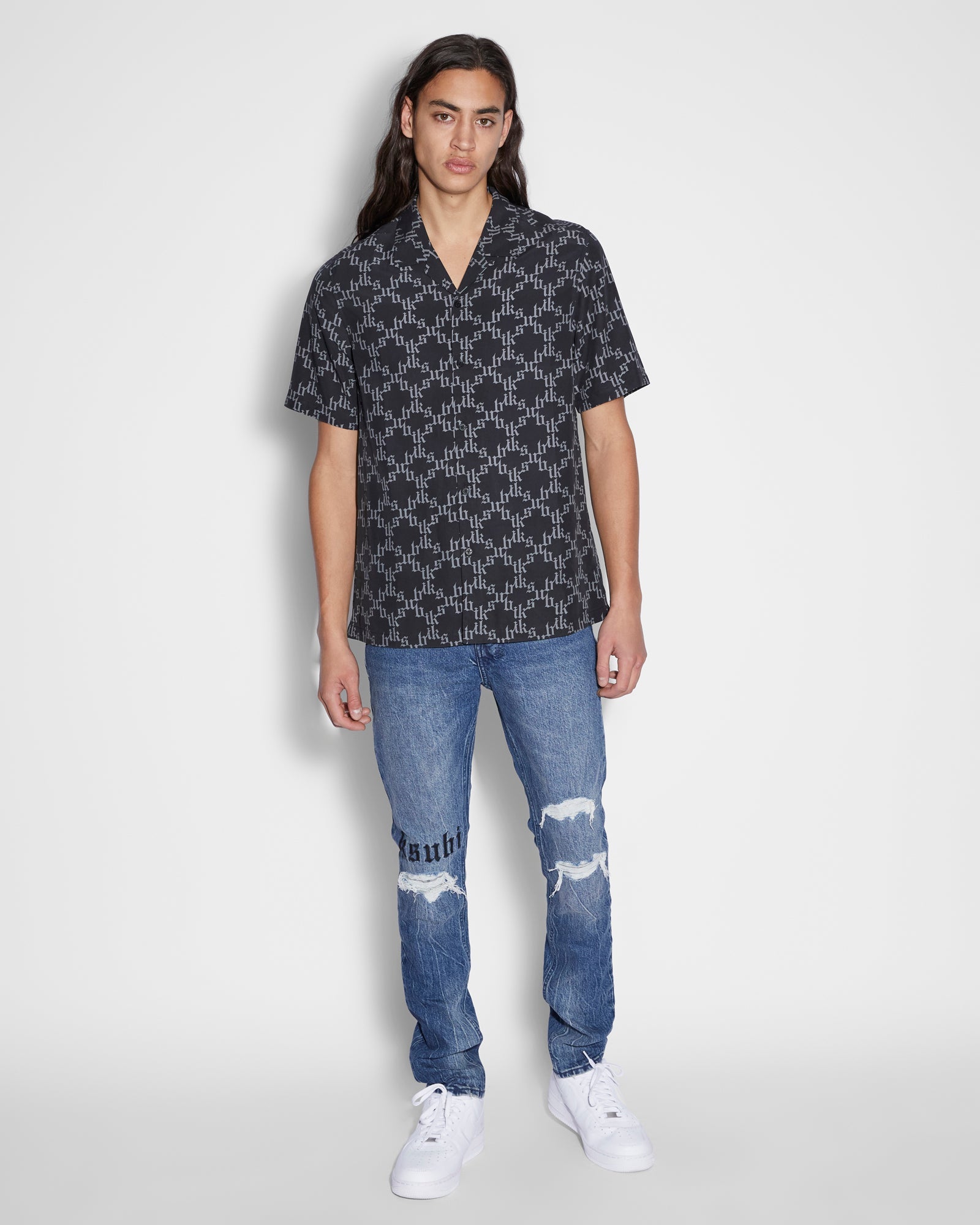 MENS KULT RESORT SS SHIRT BLACK REGULAR SHIRTS