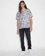 Mens Kut Out Resort Ss Shirt Silt Regular Shirts - Black