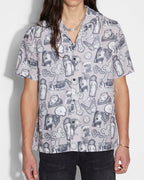 Mens Kut Out Resort Ss Shirt Silt Regular Shirts - Black