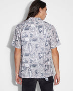 Mens Kut Out Resort Ss Shirt Silt Regular Shirts - Black