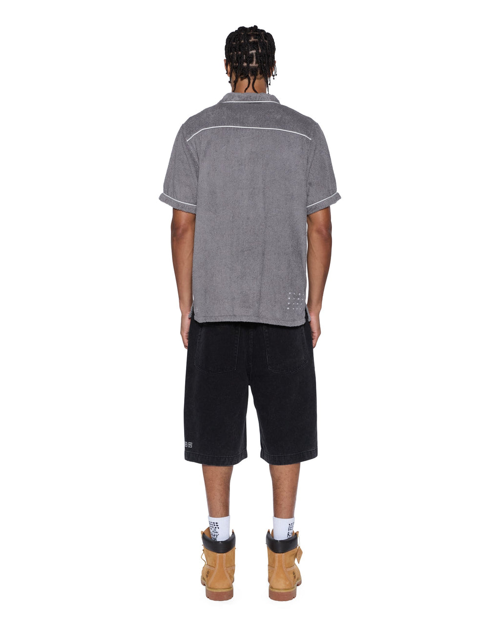 MENS LOUNGE SS RESORT SHIRT CHARCOAL SHIRTS