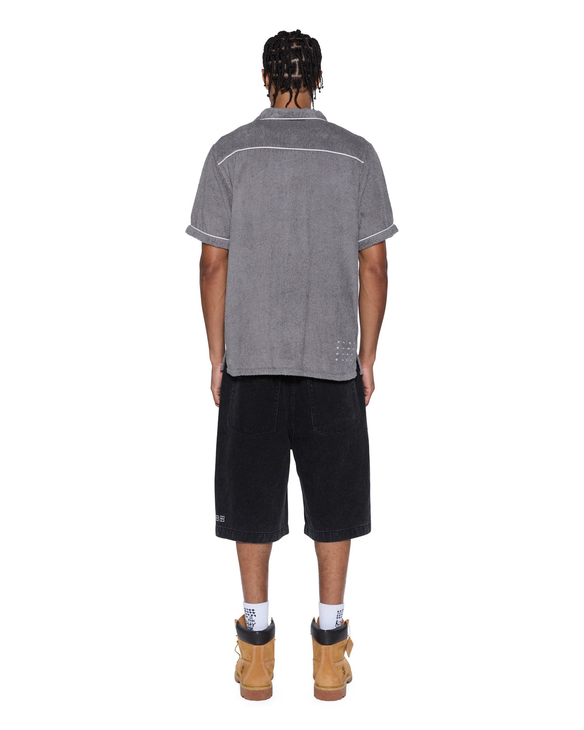 MENS LOUNGE SS RESORT SHIRT CHARCOAL SHIRTS