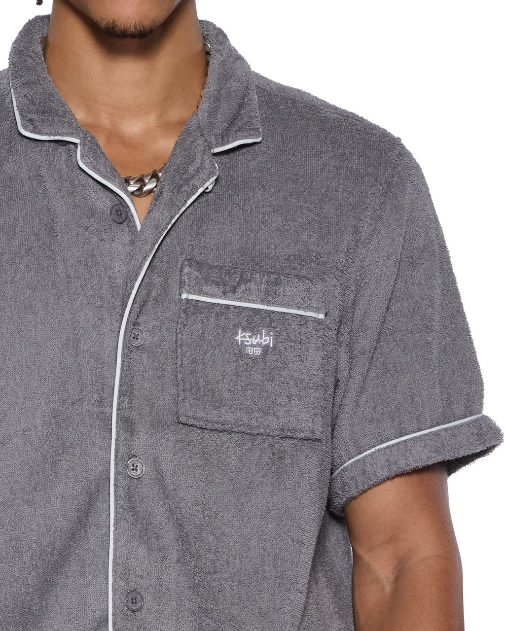MENS LOUNGE SS RESORT SHIRT CHARCOAL SHIRTS