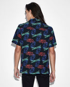 Mens Glow Resort Ss Shirt Black Regular Shirts - White