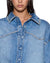 WOMENS  OVERSIZED DENIM LS SHIRT MAVERIK KRYSTAL OVERSIZED SHIRTS