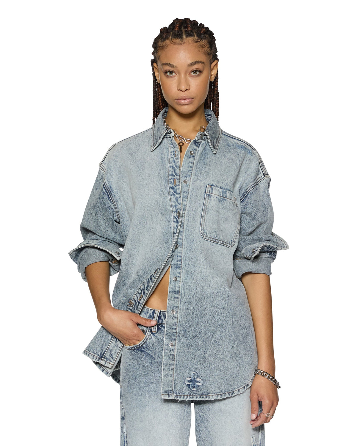 Womens Oversized Shirt Klassic Kraftwerk Oversized Shirts - Denim
