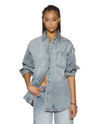 Womens Oversized Shirt Klassic Kraftwerk Oversized Shirts - Denim