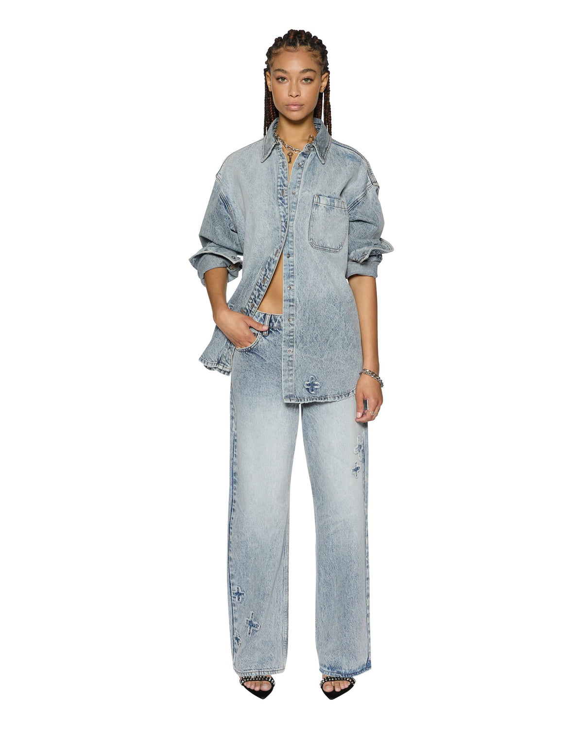 Womens Oversized Shirt Klassic Kraftwerk Oversized Shirts - Denim