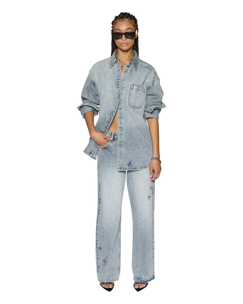 Womens Oversized Shirt Klassic Kraftwerk Oversized Shirts - Denim