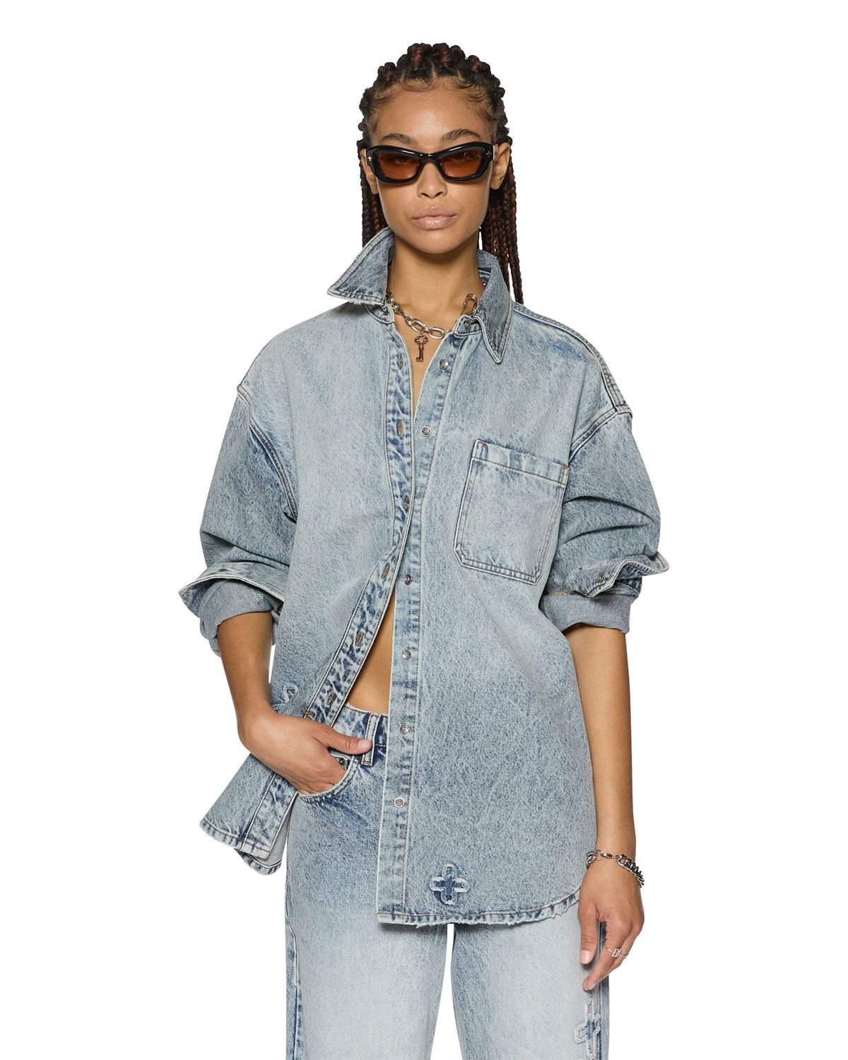 Womens Oversized Shirt Klassic Kraftwerk Oversized Shirts - Denim