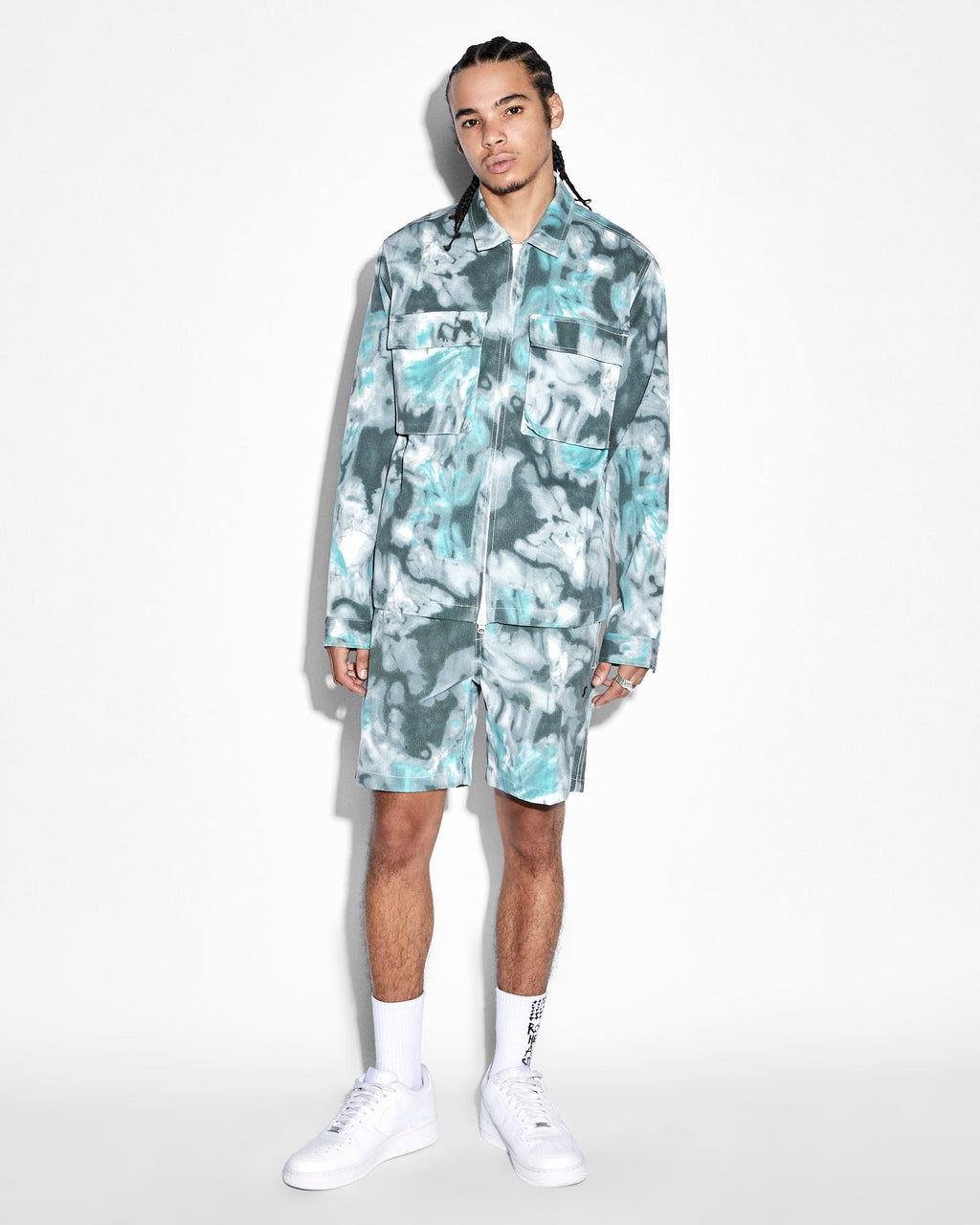 Mens Program Ls Shirt Green Dye Relaxed Shirts - Green