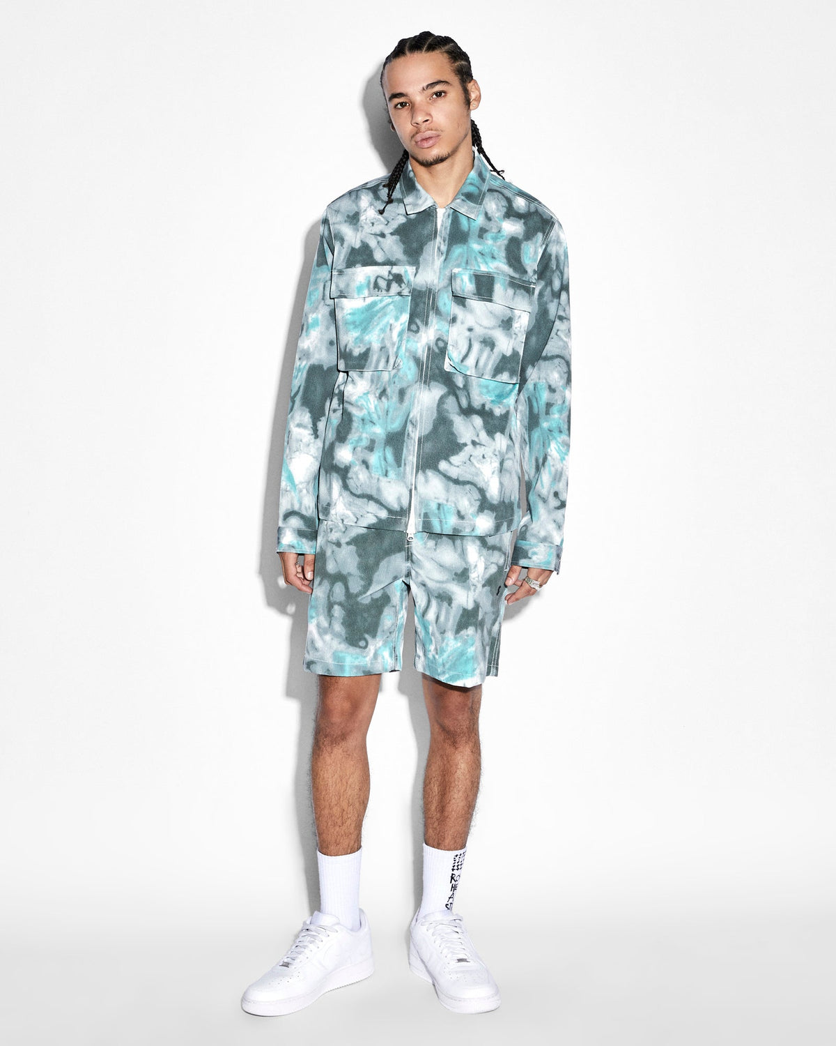 Mens Program Ls Shirt Green Dye Relaxed Shirts - Green