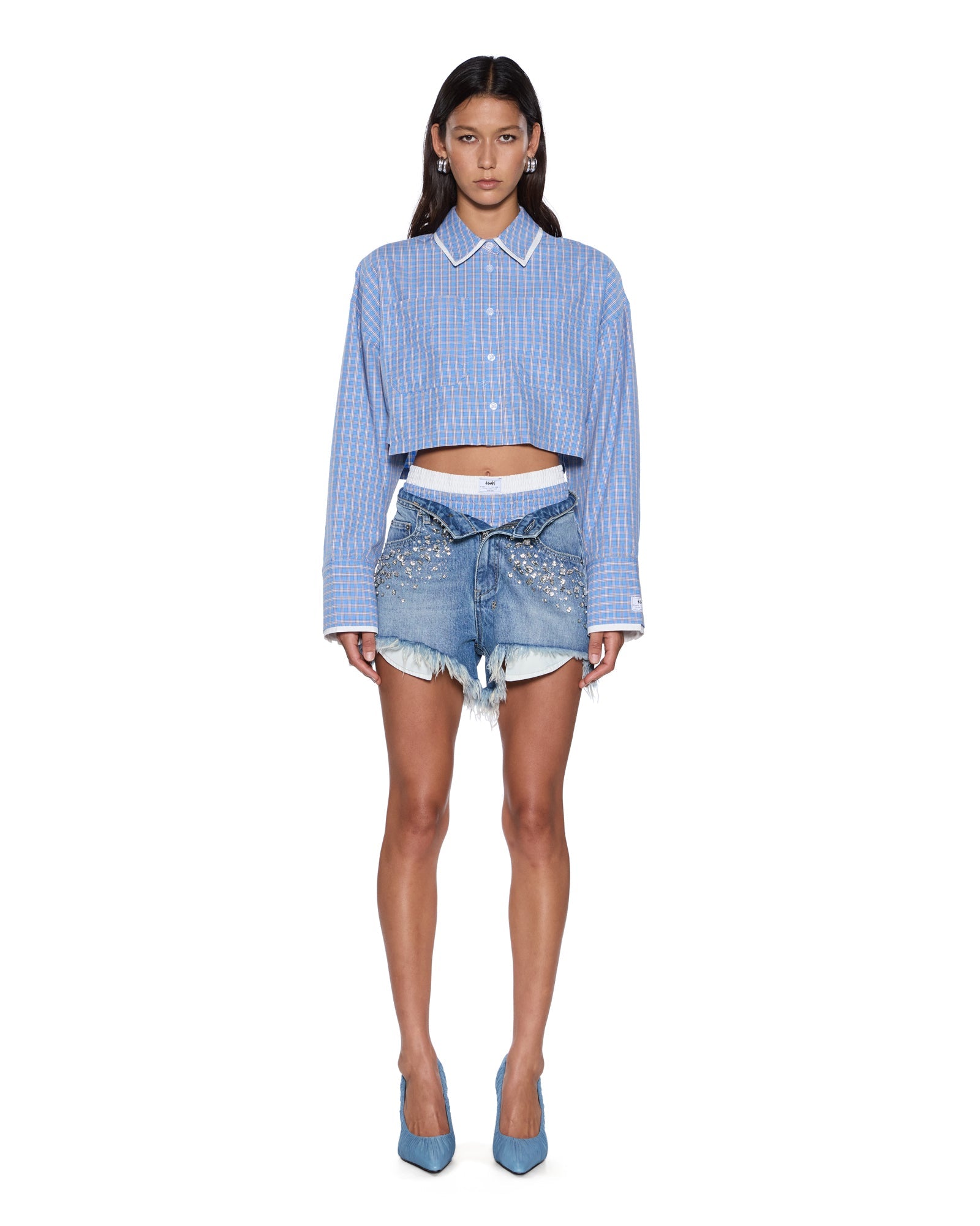 WOMENS BALTER LS SHIRT BLU CHECK RELAXED SHIRTS