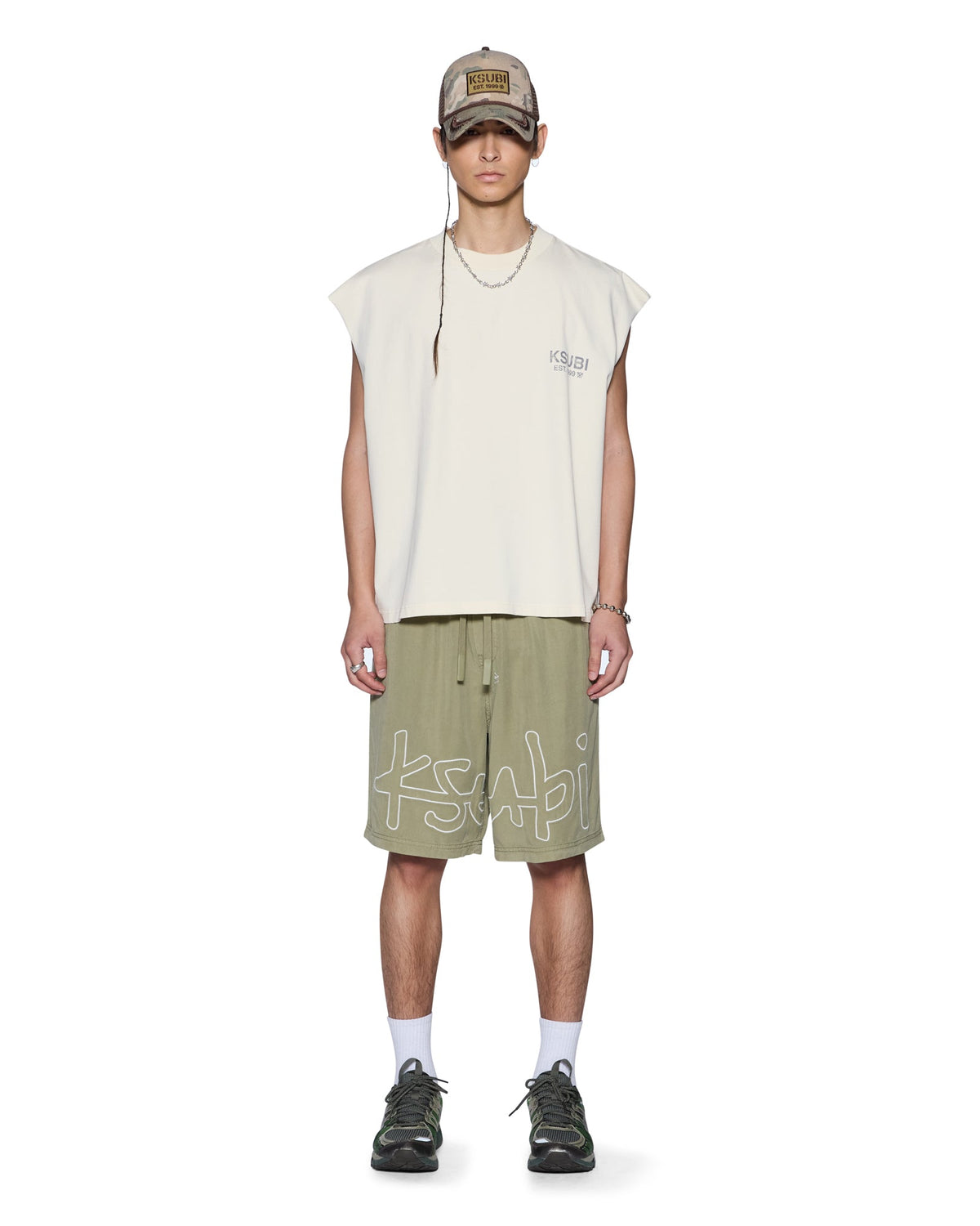 Mens 1999 Life Short Militant Green Relaxed Walkshorts - Green