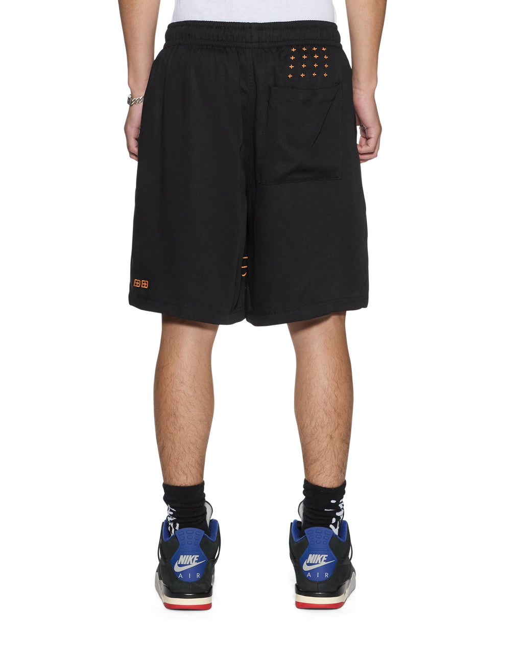 Mens 1999 Life Short Black Orange Regular Walkshorts - Black