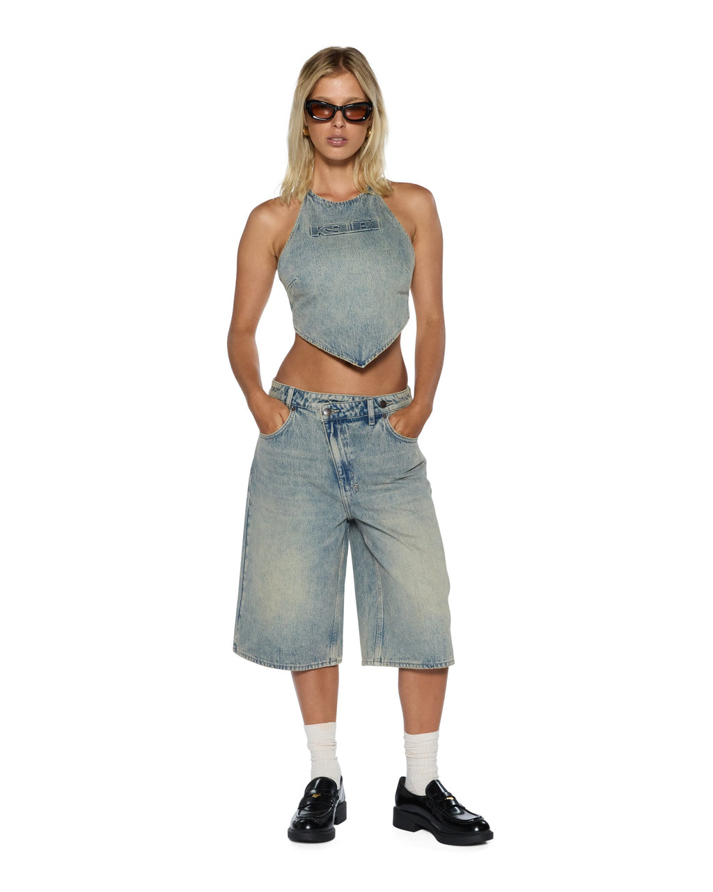 Womens Low Rider Short Folk Relaxed Walkshorts - Denim