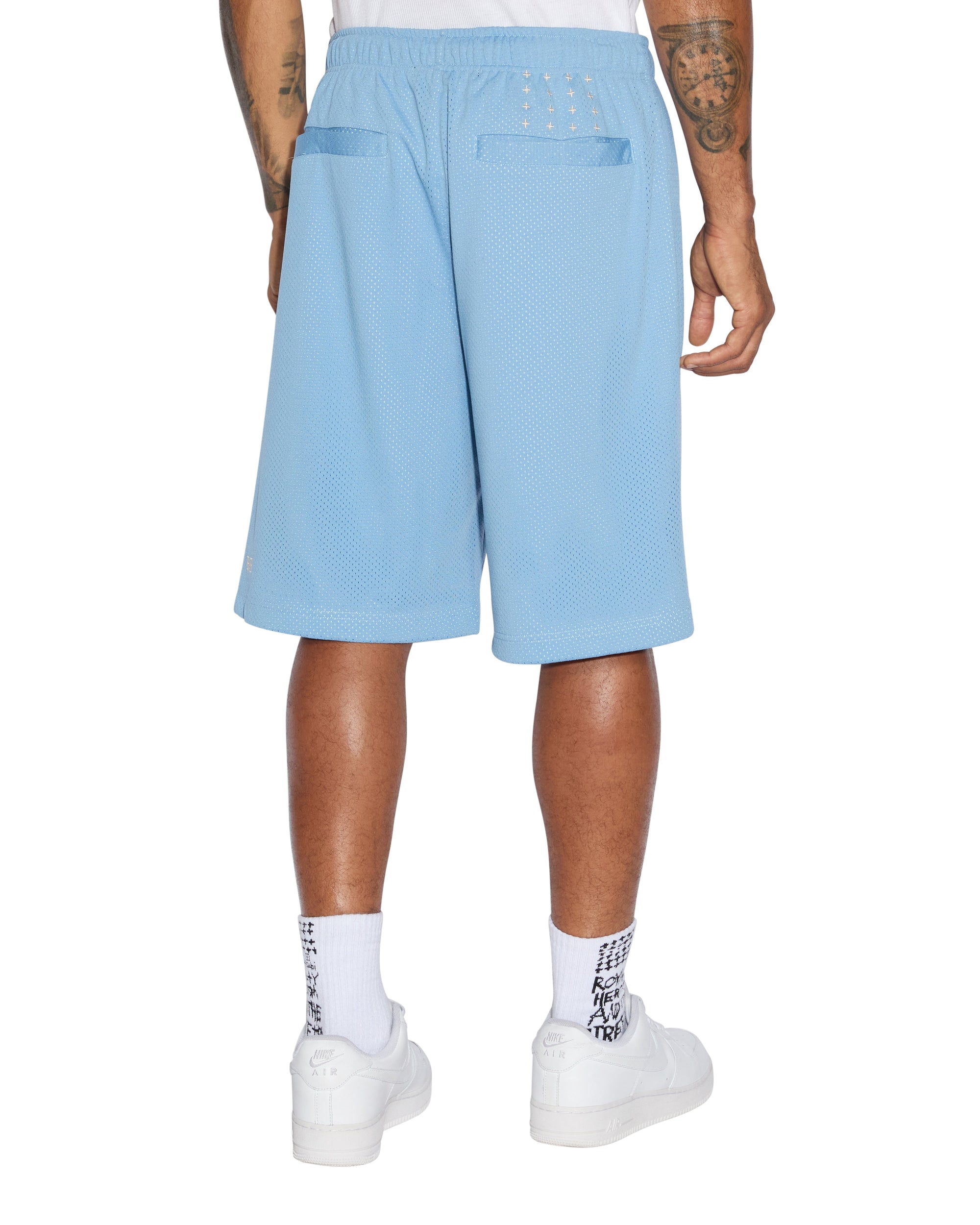 MENS  ROLL MESH SHORT BLUE REGULAR WALKSHORTS