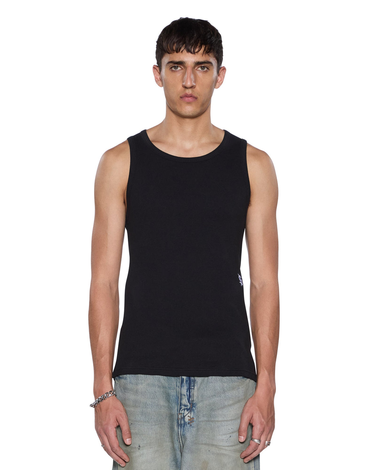 MENS DEBUT SINGLET BLACK TEES
