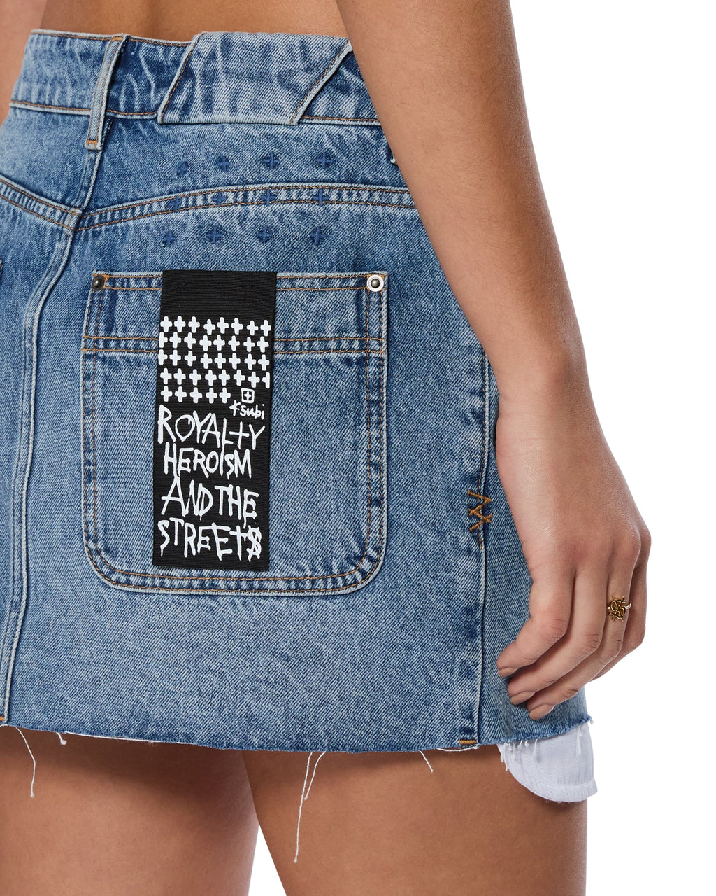 WOMENS LOW RIDER MINI EXPOSED SWEPT SKIRTS