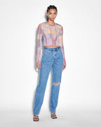 WOMENS PLAYBACK RAMBLE TRASHED DENIM JEANS