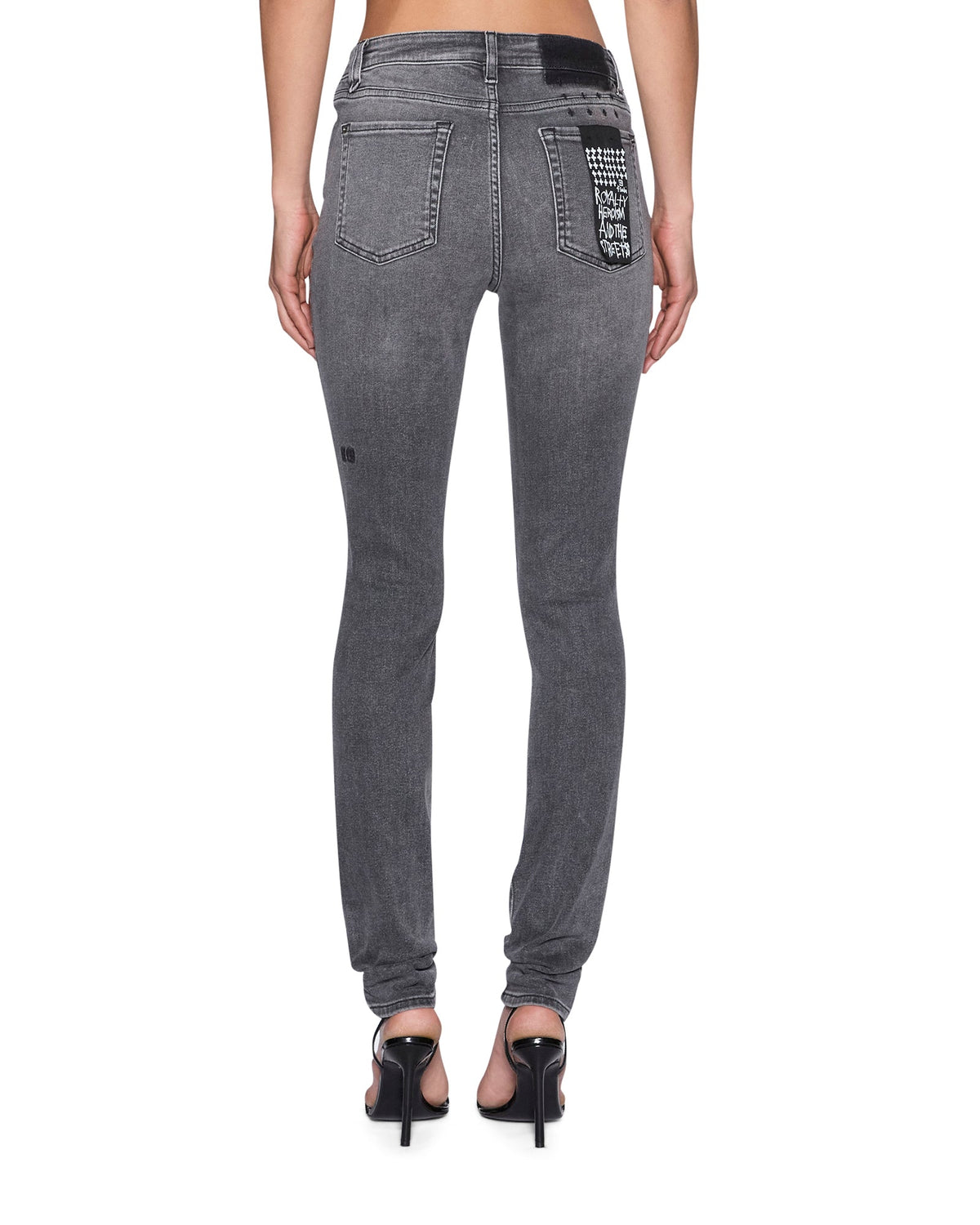 Womens Spray On Xtra Glitch Grey Denim Jeans - Grey