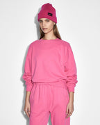Womens 3x4 Klassic Crew Hype Pink Regular Fleece - Pink