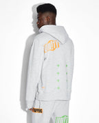 Mens Collective Kash Hoodie Grey Marle Regular Fleece - Grey