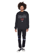 MENS NYC 4X4  BIGGIE CREW JET BLACK FLEECE