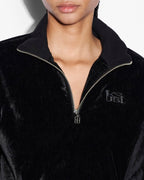 WOMENS RICHIE HALF ZIP CROP BLACK FLEECE