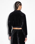 WOMENS RICHIE HALF ZIP CROP BLACK FLEECE