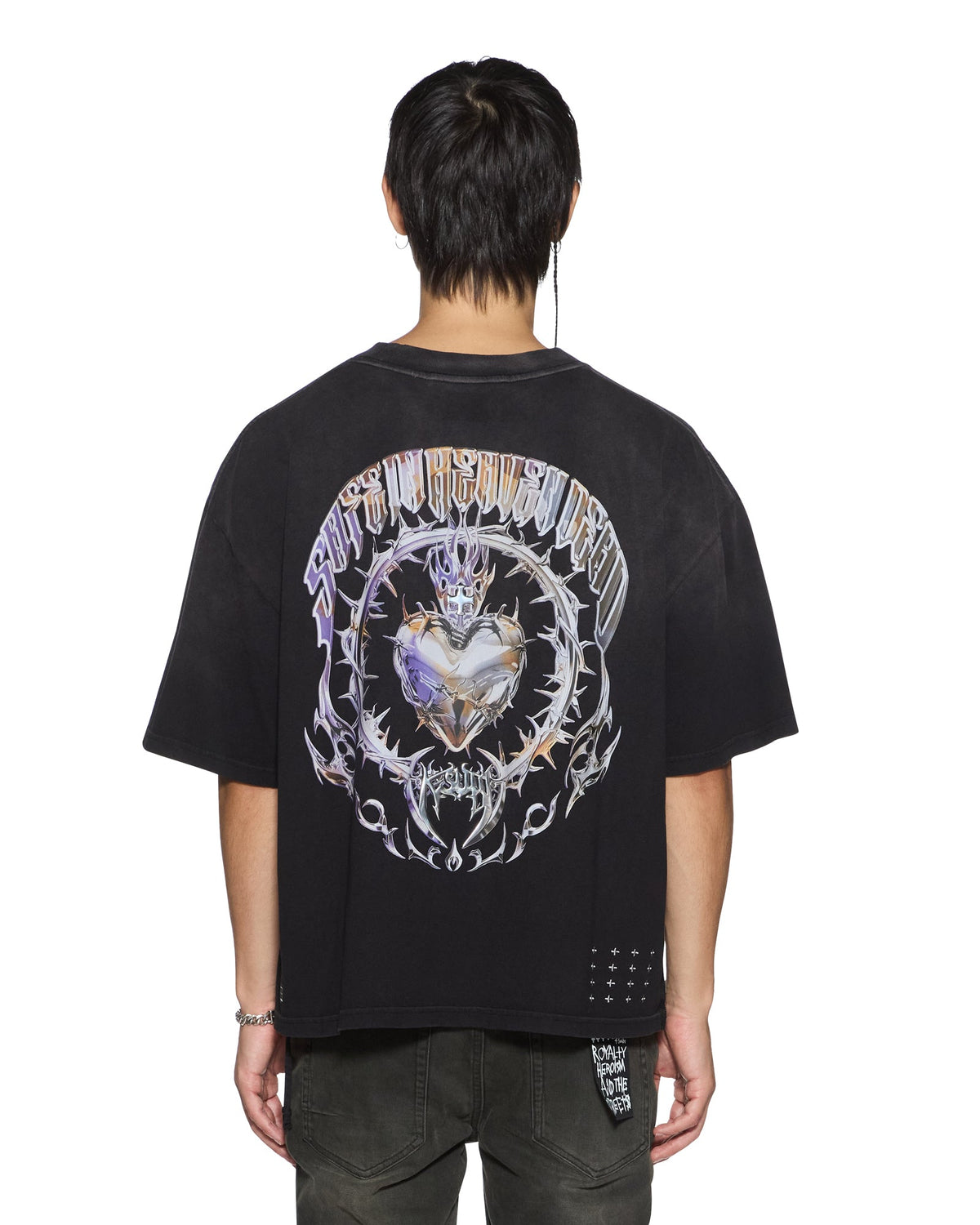 MENS ANGUISH HALEN SS TEE JET BLACK TEES