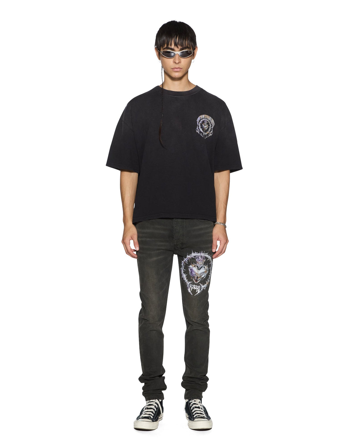 MENS ANGUISH HALEN SS TEE JET BLACK TEES