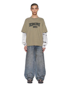 Mens Animalistik Layered Ekcess Tee Militant Oversized Tees - Green