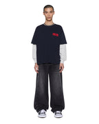 Mens Club Ekcess Layered Ls Deep Oversized Tees - Navy