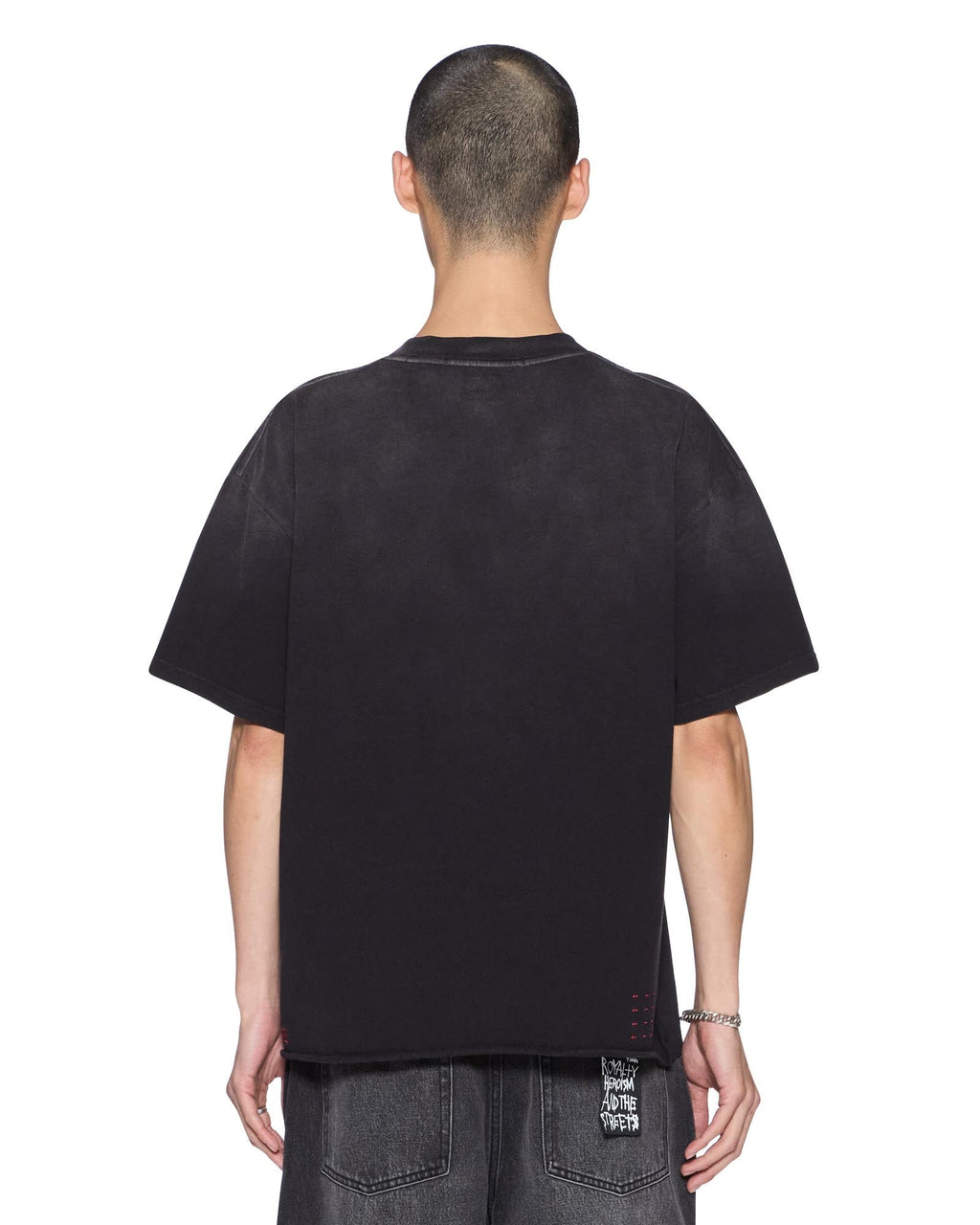 Mens K9 Ekcess Ss Tee Black Fade Oversized Tees - White