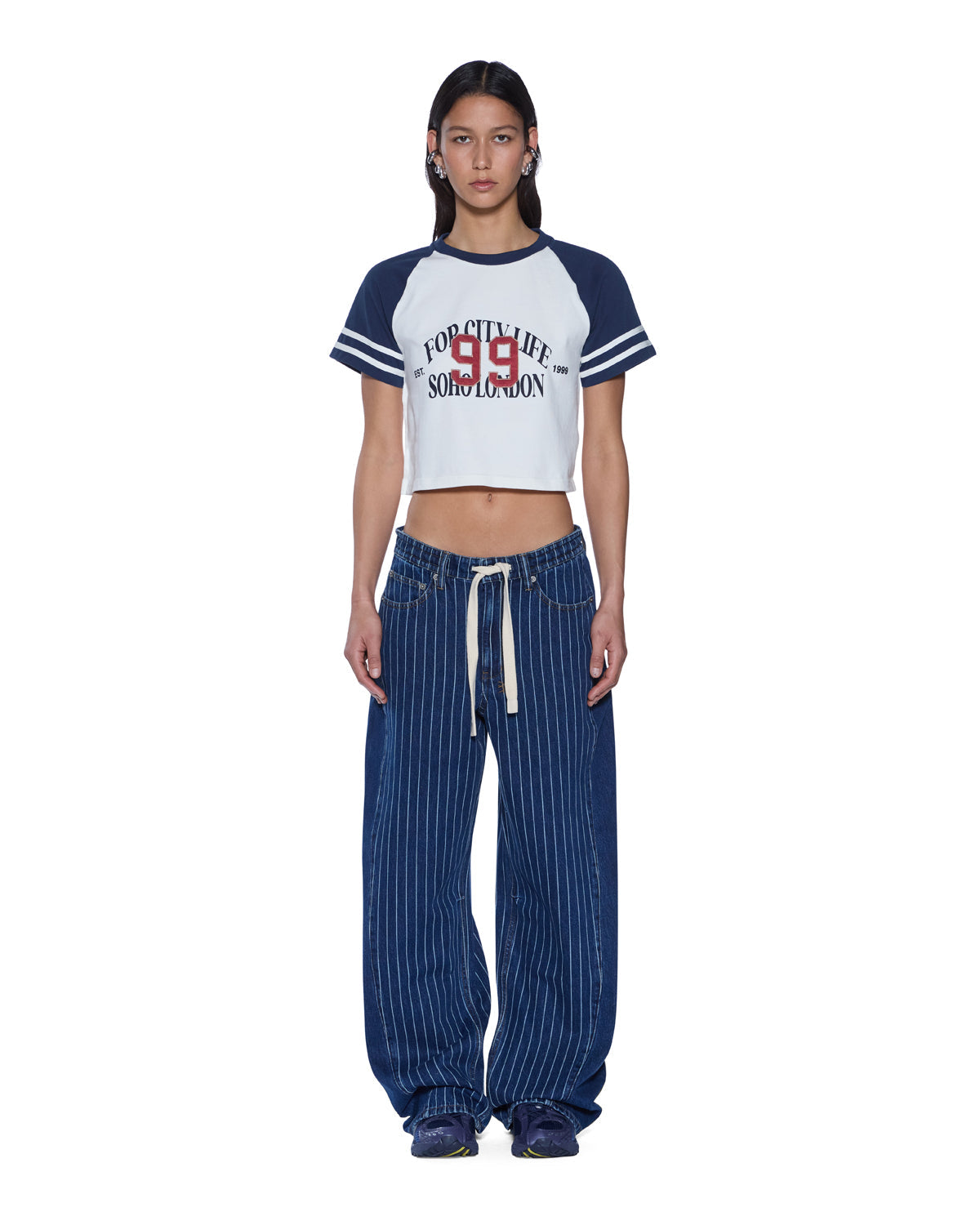 RAGLAN BOXY SS TEE VINTAGE WHITE/NAVY