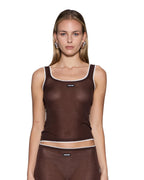 Womens Sott Layered Chloe Tank Camel Brown Regular Tees - Brown