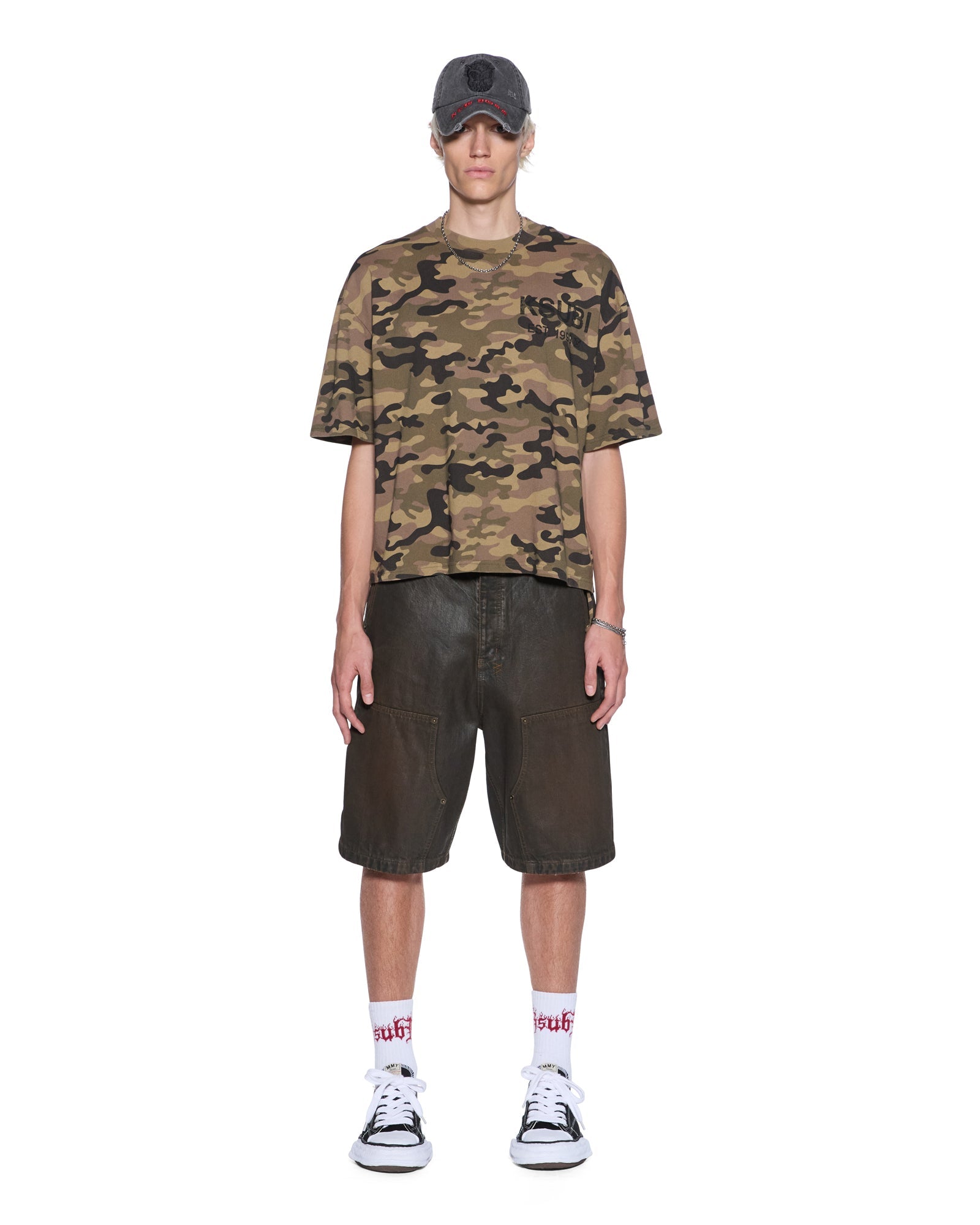 MENS  STATE HALEN SS TEE CAMO BAGGY TEES