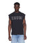 MENS  TOUCHDOWN EKCESS CUT OFF TANK JET BLACK OVERSIZED TEES