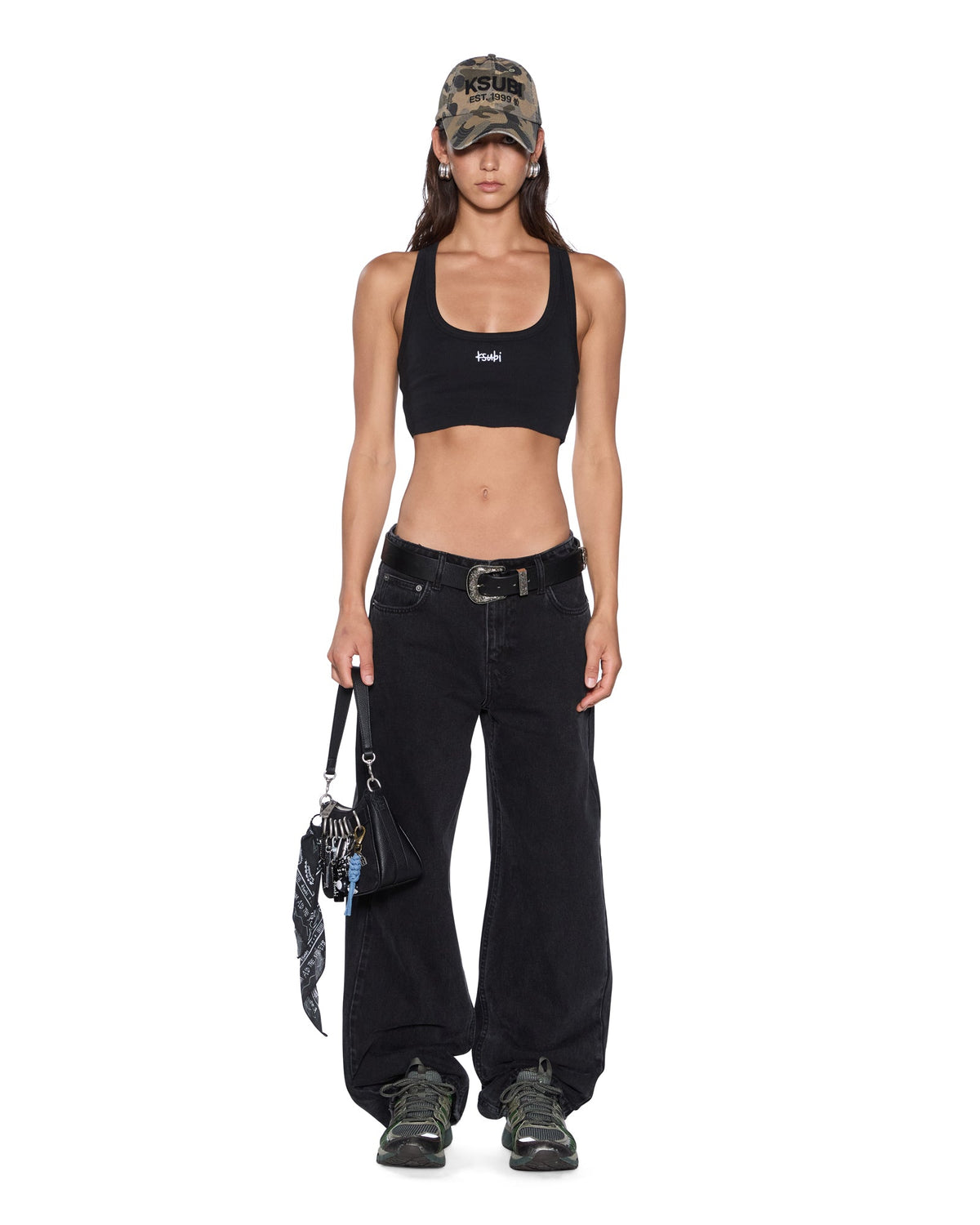 WOMENS 1999 ORIGIN CROPPED TANK BLACK TEES